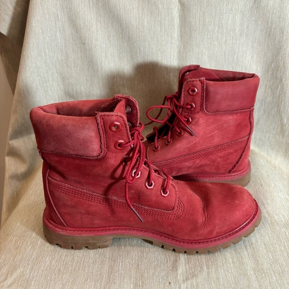 TIMBERLAND Sz 8 Limited Edition Leather 6” Shaft Lace Up Rubber Sole Boots - Picture 3 of 11